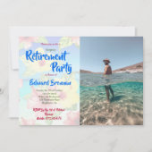 Party für Rentenzahlungen Foto Tropische Blume Einladung (Vorderseite)