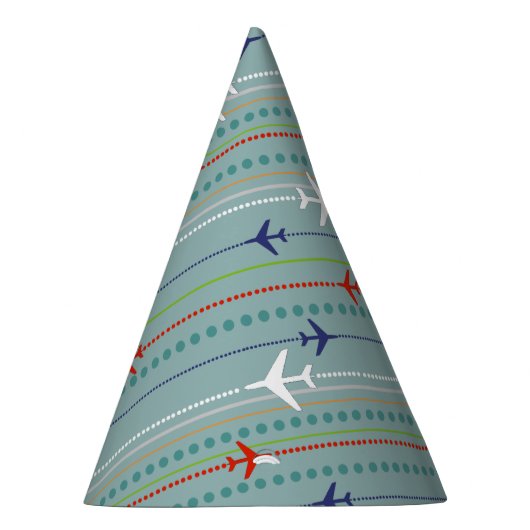 Party für Retro-Flugzeugmuster Partyhütchen (Rechts)