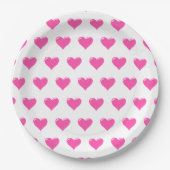 Party für rosa Herzen Papiere Teller Liebe (Vorderseite)