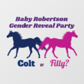 Party für rosa oder blaues Farbengeschlecht Fensteraufkleber (Blatt)