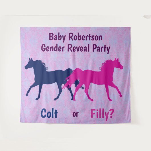 Party für rosa oder blaues Farbengeschlecht Wandteppich (Vorderseite (Horizontal))