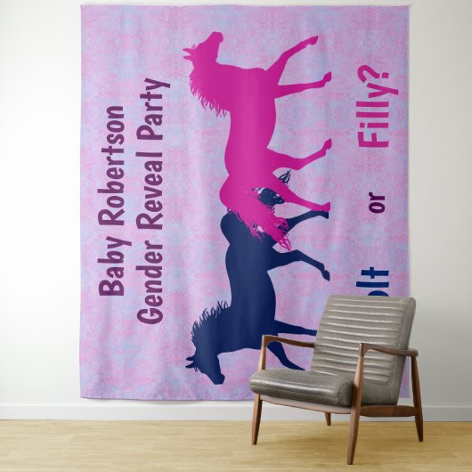 Party für rosa oder blaues Farbengeschlecht Wandteppich (Beispiel)