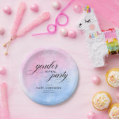 Party für Rosa und blaues Watercolor-Geschlecht Pappteller (Party)