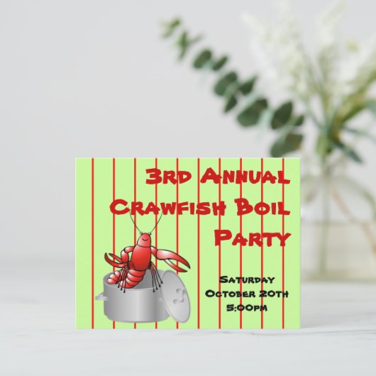 Party für Roter Riesenfisch Jahr Einladungspostkarte (Stehend Vorderseite)