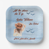 Party für Ruhestandsreisen Woman Pappteller (Vorderseite)