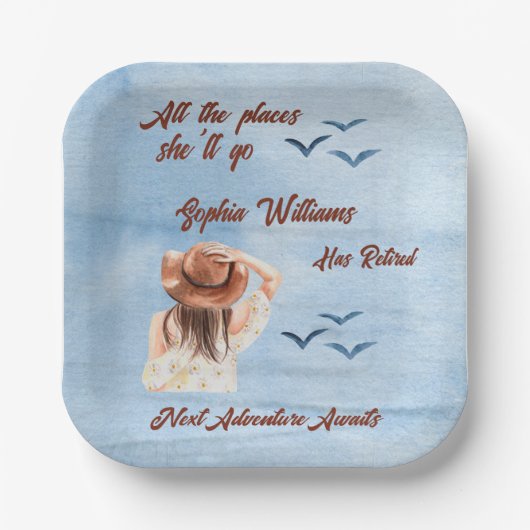 Party für Ruhestandsreisen Woman Pappteller (Vorderseite)