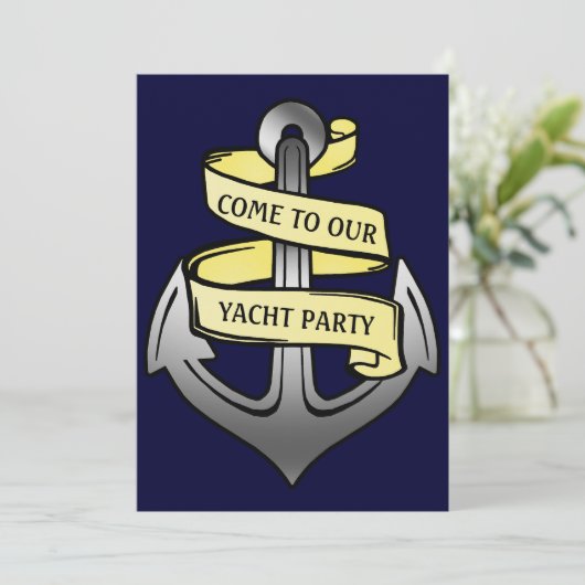 Party für Schiffsanker Einladung (Stehend Vorderseite)