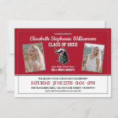 Party für Schulfarben - Rot und Weiß Einladung (Vorderseite)