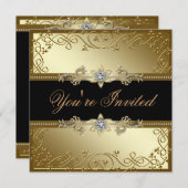 Party für Schwarze Krawatte Einladung (Vorne/Hinten)