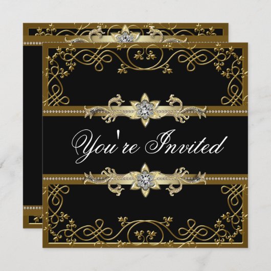 Party für Schwarze Krawatte Einladung (Vorne/Hinten)