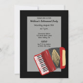 Party für schwarze und rote Accordion-Spieler Einladung (Vorderseite)