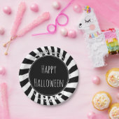 Party für schwarze und weiße Streifen Pappteller (Party)