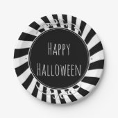 Party für schwarze und weiße Streifen Pappteller (Vorderseite)