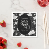 Party für Schwarzweiß-Buchvorstellung Serviette (Beispiel)