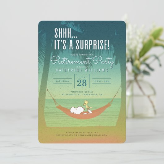 Party für Snoopie und Holzlager Einladung (Stehend Vorderseite)