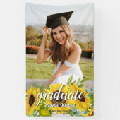 Party für Sonnenblumen Foto Script Graduation Banner (Vertikal)