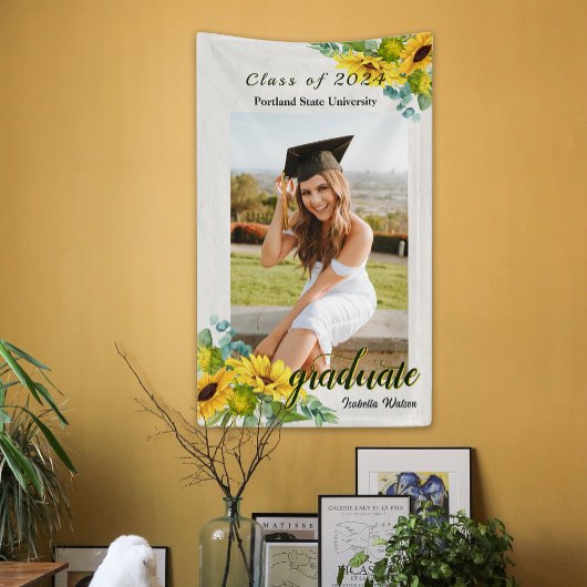 Party für Sonnenblumen Foto Script Graduation Banner