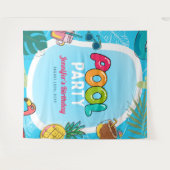 Party für Spaß und Farben im Pool | Der Hintergrun Wandteppich (Vorderseite (Horizontal))