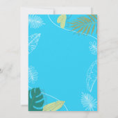 Party für Spaß und Farben im Pool | Palm Schwimmen Einladung (Rückseite)