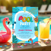 Party für Spaß und Farben im Pool | Palm Schwimmen Einladung