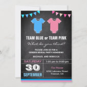 Party für Team Blue oder Team Pink Gender Reveal Einladung (Vorderseite)