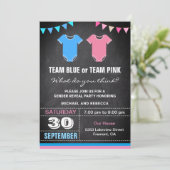 Party für Team Blue oder Team Pink Gender Reveal Einladung (Stehend Vorderseite)
