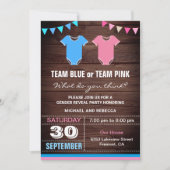 Party für Team Blue oder Team Pink Gender Reveal Einladung (Vorderseite)