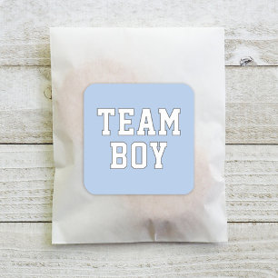 Party für Team Boy Blue Baby Gender Quadratischer Aufkleber
