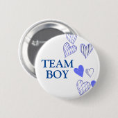 Party für Team Boy Blue Baby Gender Reveal Button (Vorne & Hinten)