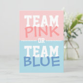 Party für Team Pink oder Team Blue Baby Gender Rev Einladung (Stehend Vorderseite)
