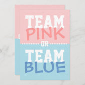 Party für Team Pink oder Team Blue Baby Gender Rev Einladung (Vorne/Hinten)