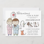 Party für tierärztlich behandelte Kinder Einladung (Vorderseite)