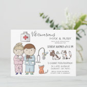 Party für tierärztlich behandelte Kinder Einladung (Stehend Vorderseite)