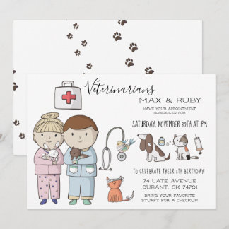 Party für tierärztlich behandelte Kinder Einladung