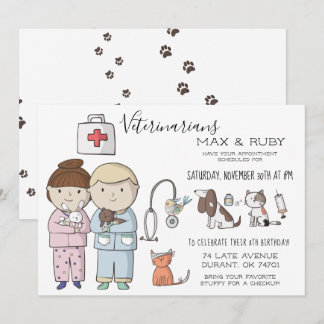 Party für tierärztlich behandelte Kinder Einladung