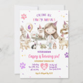 Party für tierärztliche Kindergeburtstage Einladung (Vorderseite)