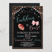 Party für Touchdown oder Bows Gender Reveal Einladung (Vorne/Hinten)