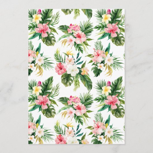Party für tropische Blume Hinweiskarte (Rückseite)