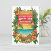 Party für tropische Flora und Fauna individuell an Einladung (Stehend Vorderseite)