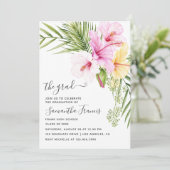 Party für tropische Wasserfarben am Strand Einladung (Stehend Vorderseite)