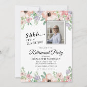 Party für Überraschungen Ruhestand Elegante Pastel Einladung (Vorderseite)