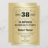 Party für unfallbedingte Altersvorsorge - Gold Bla Einladung (Vorne/Hinten)