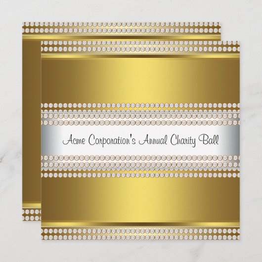 Party für Unternehmen in Gold und Schwarz-Krawatte Einladung (Vorne/Hinten)