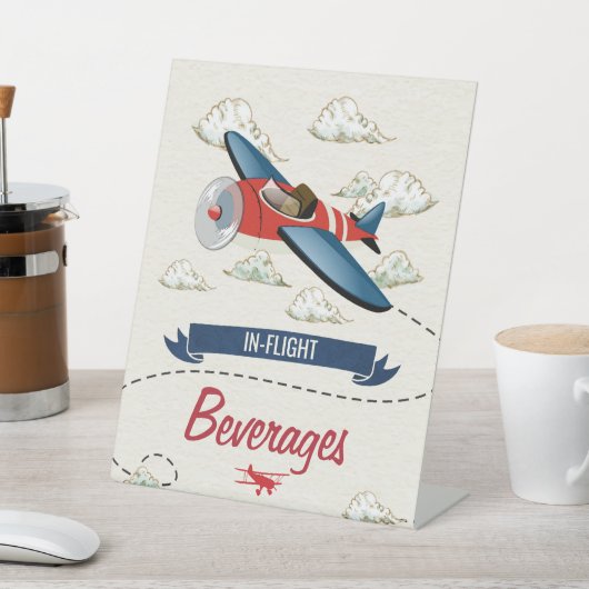 Party für Vintage Flugzeugtränke Sockelschild (In SItu)