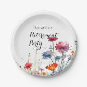 Party für Wasserfarben Elegantes Ruhestand Pappteller (Vorderseite)