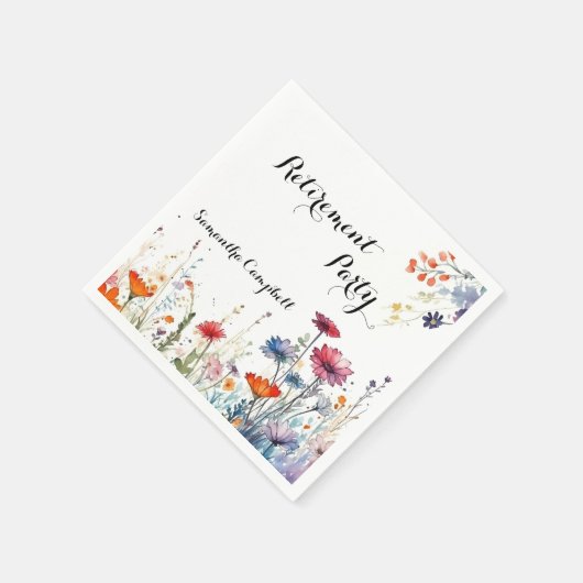 Party für Wasserfarben Elegantes Ruhestand Serviette (Ecke)