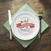 Party für Weihnachten in Rot und Weiß Pappteller