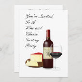 Party für Wein und Käse Einladung (Vorne/Hinten)