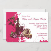 Party für Wein und Käse Magneteinladung (Vorderseite)