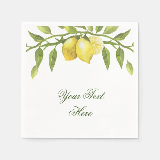 Party für Zitronen und Grünpflanzen Serviette (Vorderseite)